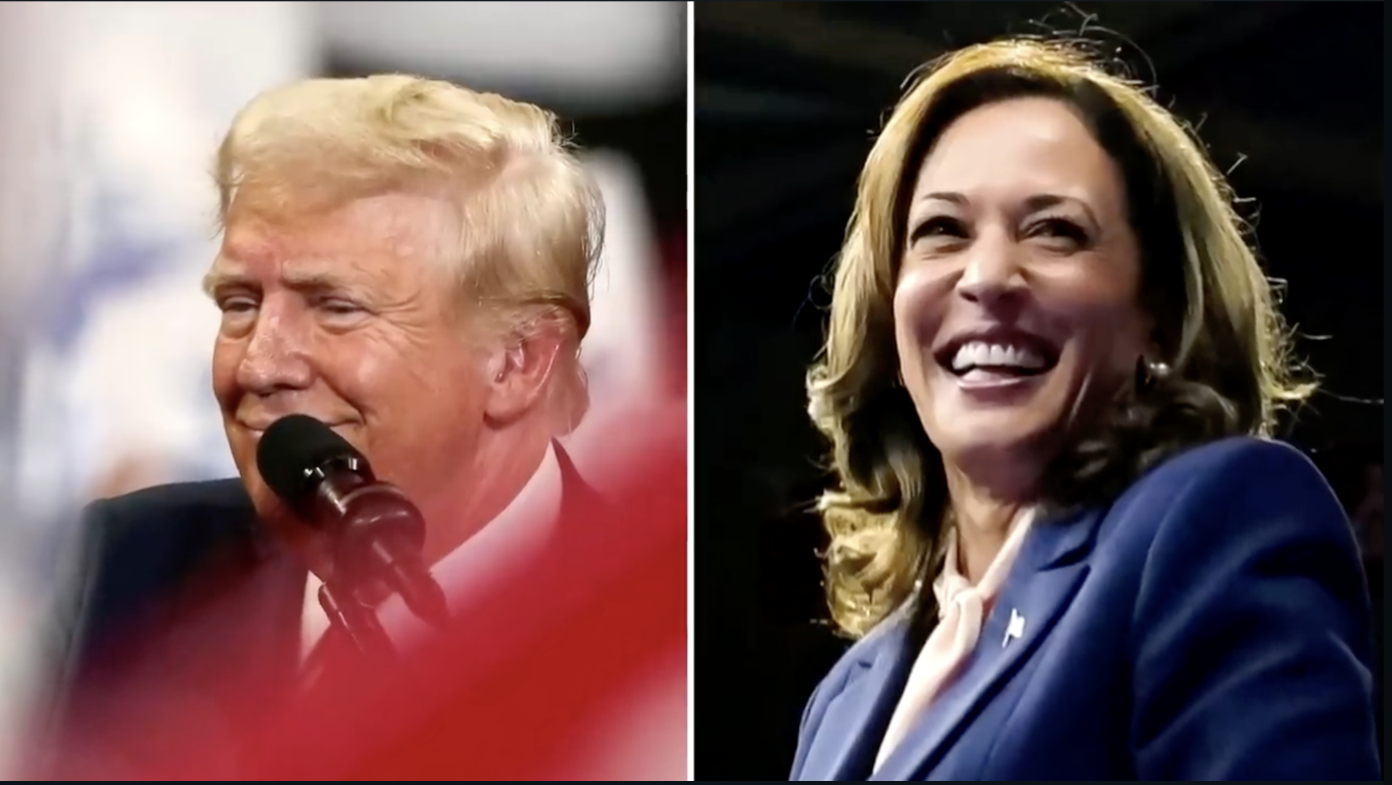 Trump and Harris headshots